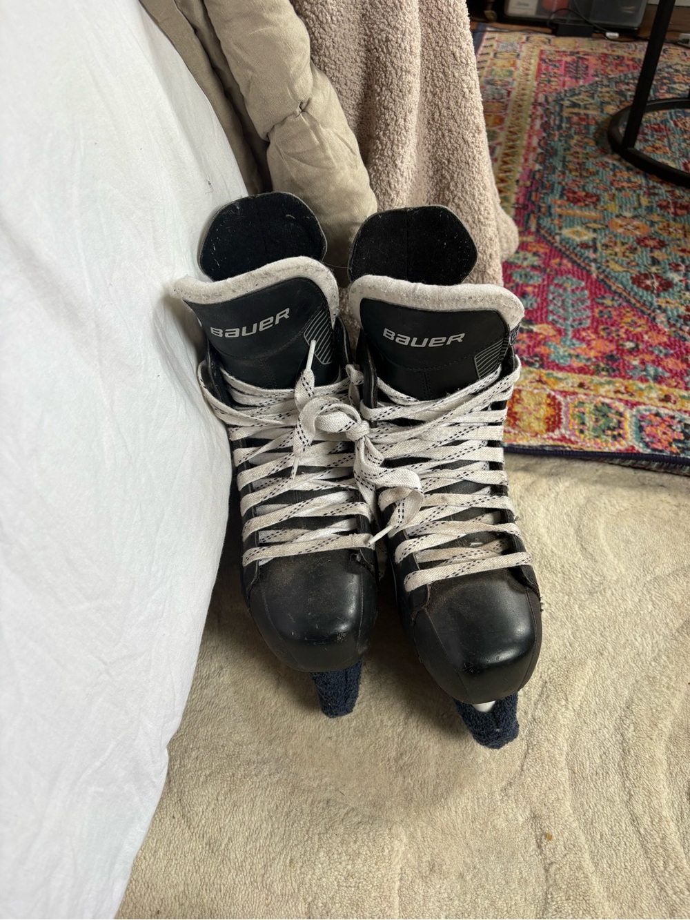 Bauer Black Hockey Skates with White Laces